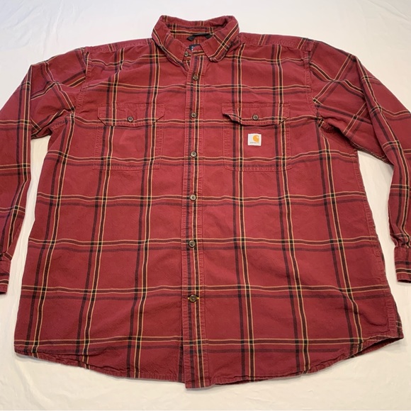 Carhartt Other - Carhartt Loose Fit Plaid Long Sleeve Button Down Shirt Men’s XL